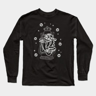 "Nightlights of the Forest" Mushroom Lantern and Fireflies Long Sleeve T-Shirt